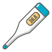 thermometer icoon, tekenfilm stijl vector