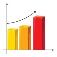 bedrijf diagram van groei icoon, tekenfilm stijl vector