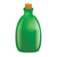 oud groen wijn fles model, realistisch stijl vector