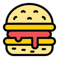 Hamburger icoon kleur schets vector