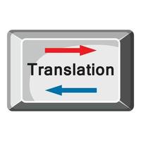 vertalen knop icoon, tekenfilm stijl vector