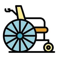 klassiek rolstoel icoon kleur schets vector