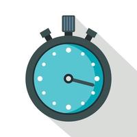metalen stopwatch icoon, vlak stijl vector