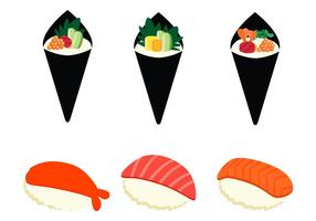 Flat Fresh Temaki vector