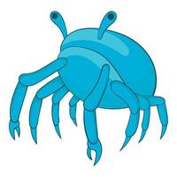 blauw krab icoon, tekenfilm stijl vector