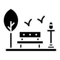 glyph-pictogram voor parklandschap vector