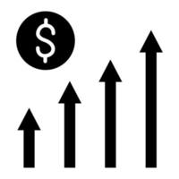 glyph-pictogram voor bedrijfsgroei vector