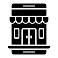 glyph-pictogram online winkel vector
