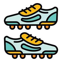 paar- Amerikaans voetbal laarzen icoon kleur schets vector