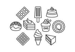 Gratis Zoete Food Line Icon Vector