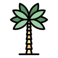 kokosnoot palm boom icoon kleur schets vector