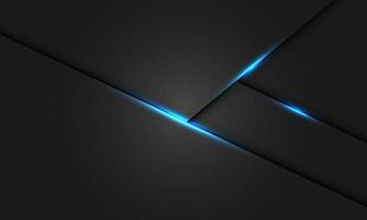 abstract blauw licht zwart schaduw lijn meetkundig Aan grijs metalen ontwerp modern luxe futuristische achtergrond vector