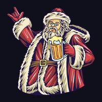 de kerstman claus Kerstmis bier partij vector