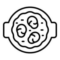 paella voedsel icoon schets vector. Spaans zeevruchten vector