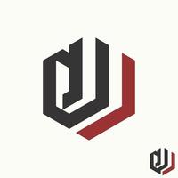 gemakkelijk en uniek brief of woord dw of dj doopvont 3d vorm Aan zeshoek beeld grafisch icoon logo ontwerp abstract concept vector voorraad. kan worden gebruikt net zo symbool verwant naar eerste of monogram