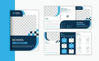 onderwijs a5 drievoud brochure ontwerp sjabloon, school- toelating meerdere pagina's drievoud vector