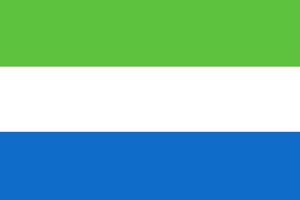 Sierra Leone vlag. officieel kleuren en proporties.