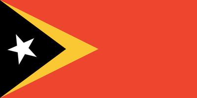 oosten- Timor vlag. officieel kleuren en proporties.