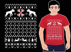 hond Kerstmis jumper t-shirts. lelijk Kerstmis truien. unisex Kerstmis t-shirts. vector