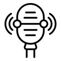 studio microfoon icoon schets vector. video winst vector