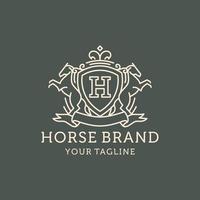 heraldiek paard lijn kunst logo ontwerp vector