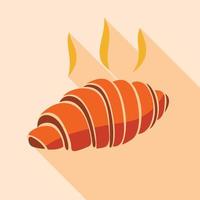 heet gebakken croissant icoon, vlak stijl vector