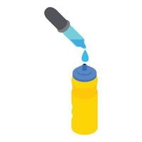 laten vallen geneeskunde icoon isometrische vector. pipet blauw laten vallen helder plastic houder vector