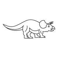 styracosaurus dinosaurus icoon, schets stijl vector