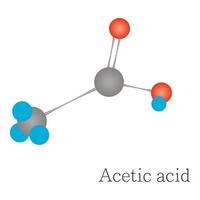 azijnzuur zuur 3d molecuul chemisch wetenschap vector