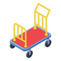 rood hotel trolley icoon isometrische vector. reizen luchthaven vector