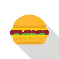 smakelijk Hamburger icoon, vlak stijl vector