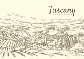 Vrije Hand Getekende Toscane Vectoren