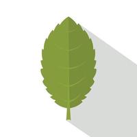 groen Pruim blad icoon, vlak stijl vector