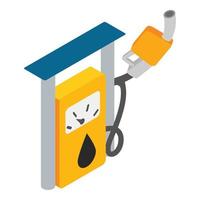 brandstof dispenser icoon isometrische vector. gas- station pomp met brandstof mondstuk icoon vector