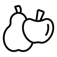veganistisch Peer appel icoon schets vector. eco vrij vector