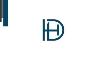 alfabet letters initialen monogram logo hd, dh, h en d vector