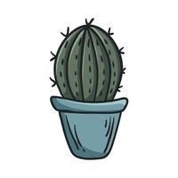 vector tekening illustratie van huis plant, cactus in een pot.