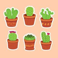 cactus sticker reeks vector