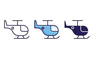 helikopter lijn en glyph icoon, vector illustratie