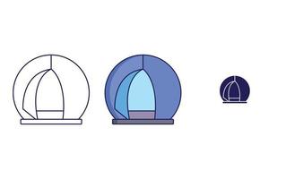 Tipi lijn en glyph icoon, vector illustratie