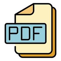 online pdf verslag doen van icoon kleur schets vector