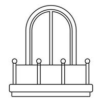 gebogen venster icoon, schets stijl vector