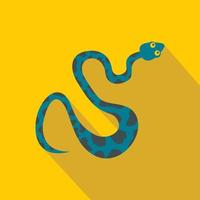 blauw slang met vlekken icoon, vlak stijl vector
