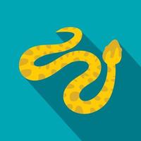 geel gevlekte slang icoon, vlak stijl vector