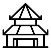 architectuur pagode icoon schets vector. Chinese gebouw vector