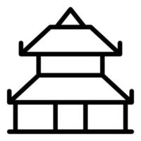 steen pagode icoon schets vector. Chinese tempel vector