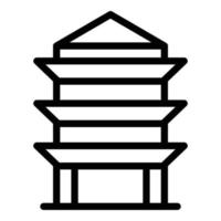 pagode stijl icoon schets vector. Chinese gebouw vector