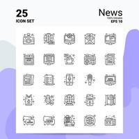 25 nieuws icoon reeks 100 bewerkbare eps 10 bestanden bedrijf logo concept ideeën lijn icoon ontwerp vector