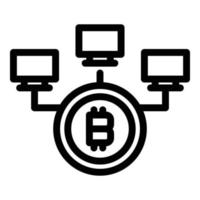 bitcoin geld verdienen icoon schets vector. portemonnee laptop vector