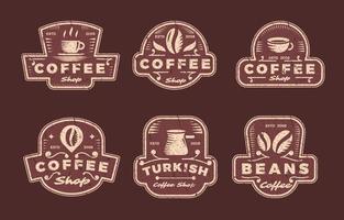 wijnoogst koffie cafe logo verzameling vector